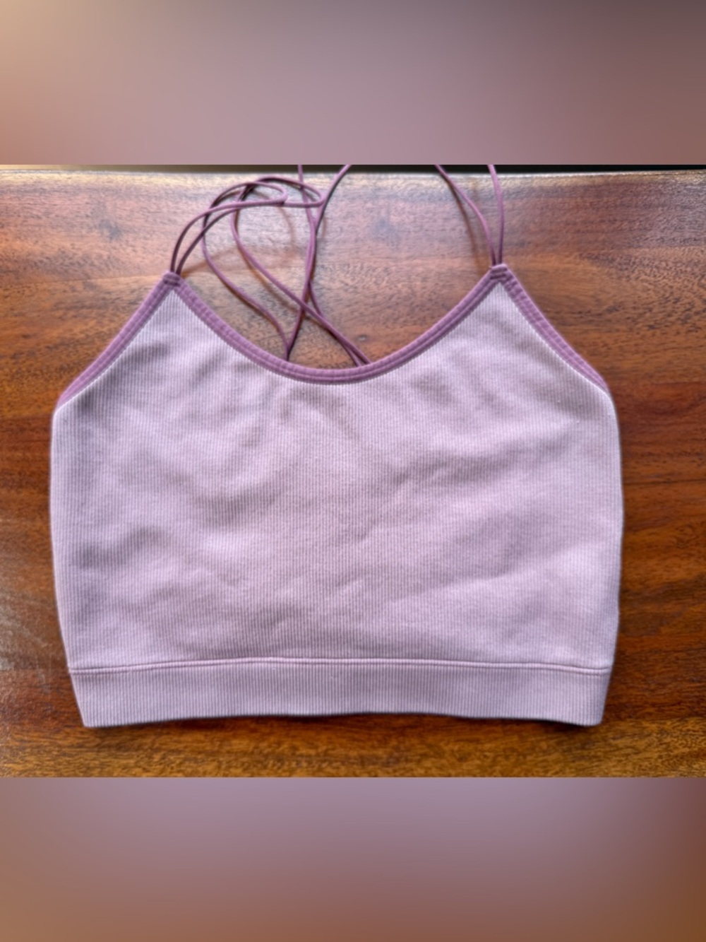 Gilly Hicks Mauve Lace Ribbed Bralette